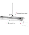 Limea T8 LED-armatur - Til 1x 60cm LED rør, IP65 vanntett, gjennomgangskobling