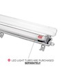 Limea T8 LED-armatur - Til 1x 60cm LED rør, IP65 vanntett, gjennomgangskobling