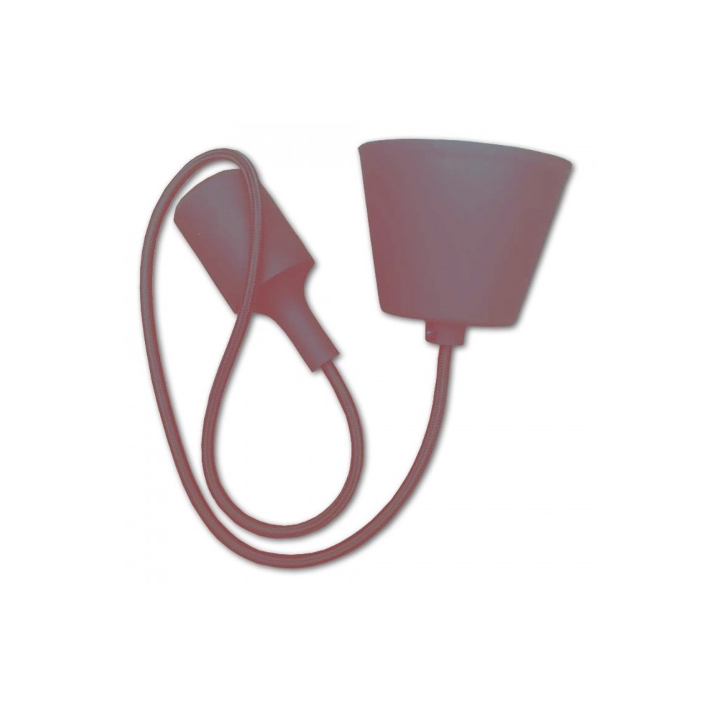 V-Tac silikon pendellampe med stoff kabel - Brun, E27