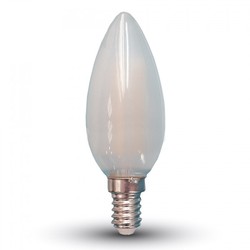 E14 LED V-Tac 4W LED stearinlys pære - Karbon filamenter, mattert, E27