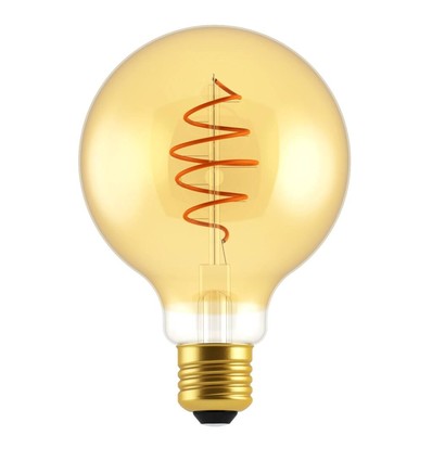 Outlet: Nordlux Pære-DEKO E27 G95 SPIRAL GLOBE 5W dæmpbar, Guld