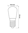 1.8W LED pære - kjøleskapspære, E14, T20