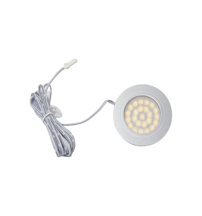 2,2W Ø6,8cm RecoTouch møbelspot for innfelling - 12V DC, Hull: Ø6 cm, Mål: Ø6,8 cm, Touch, børstet stål