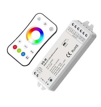 LEDlife rWave RGB+CCT controller med fjernkontroll og holder - 12V (180W), 24V (360W)