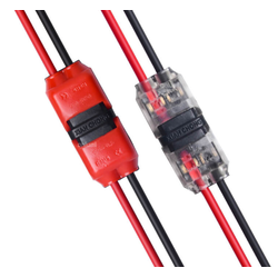 Enkeltfarget LED strip tilbehør 12V/24V Kabelsamler - IP40, 2-ledet til løse ledninger,sort