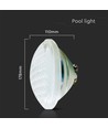 18W LED pool-pære - 12V, PAR56, IP68, Glass