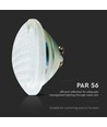 18W LED pool-pære - 12V, PAR56, IP68, Glass