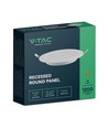 V-Tac 12W LED panel downlight - Hull: Ø15,5 cm, Mål: Ø17 cm, 230V