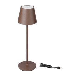 Bordlampe V-Tac oppladbar bordlampe, trådløs - Corten, IP54 utendørs bordlampe, touch dimbar