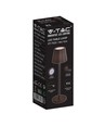 V-Tac oppladbar bordlampe, trådløs - Corten, IP54 utendørs bordlampe, touch dimbar