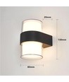 LED vegglampe med opp/ned lys - 9W, IP65, utendørs