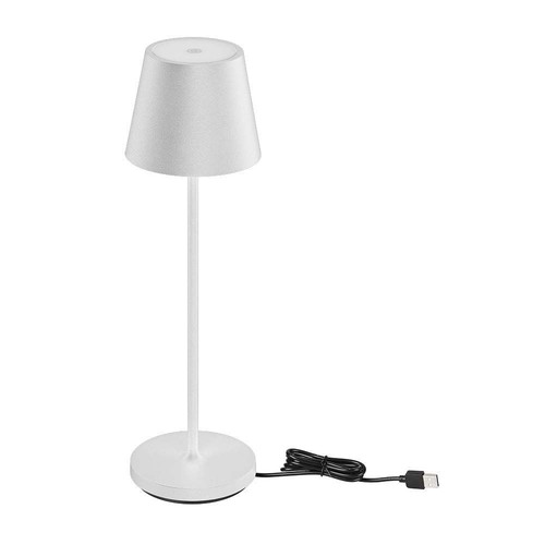 V-Tac oppladbar bordlampe, trådløs - Hvit, IP54 utendørs bordlampe, touch dimbar