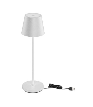V-Tac oppladbar bordlampe, trådløs - Hvit, IP54 utendørs bordlampe, touch dimbar