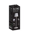 V-Tac oppladbar bordlampe, trådløs - Hvit, IP54 utendørs bordlampe, touch dimbar