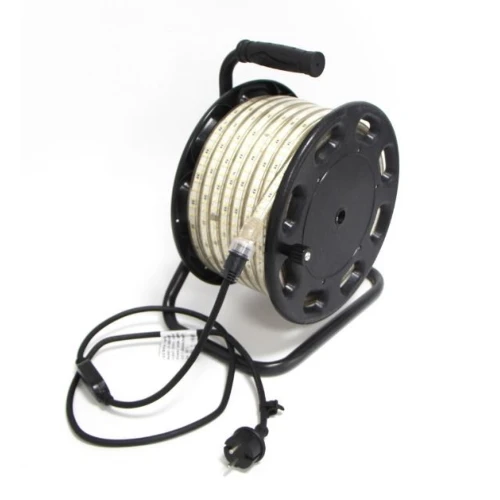25m arbeidslys LED-strip på trommel - 230V, IP67, 180 LED/m, 10W/m
