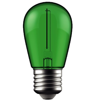 E27 1W LED kronepære i grønn med kultråd