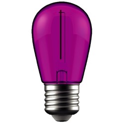 E27 LED 1W Farget LED kronepære - Lilla, Karbon filamenter, E27