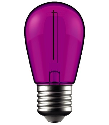 1W Farget LED kronepære - Lilla, Karbon filamenter, E27