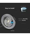 Downlight kit uten lyskilde - Hull: Ø7,4 cm, Mål: Ø8,2 cm, krom, velg MR16 eller GU10 fatning