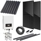 6kW komplett 3-faset solcelleanlegg - Til eternitt eller stål-profiltak, DEYE inverter, Sort i sort (TN-nett)