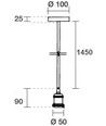 Lampefatning, Designer - Matt sort, 150cm ledning, E27