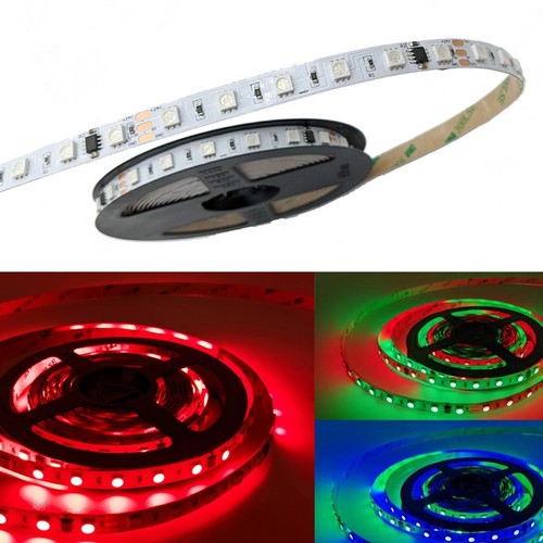 5m 12W/m RGBIC LED-strip - 24V DC, IP20, 60 LED pr. meter