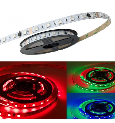 12W/m RGBIC LED strip - 5m, IP20, 60 LED pr. meter, 24V