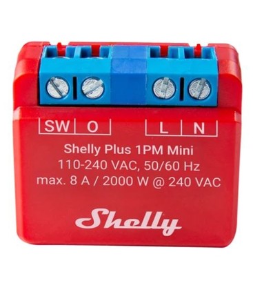 Shelly Plus 1PM Mini - WiFI relé med effektmåling (230VAC)