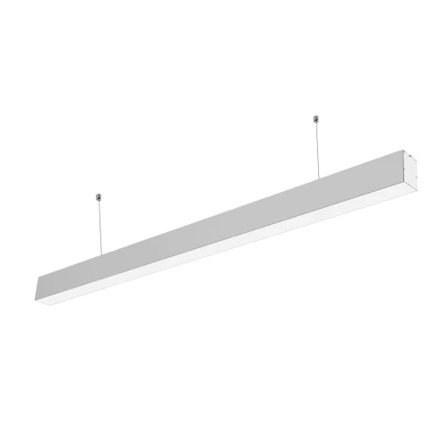 40W LED lysskinne - 120cm, 100lm/W, Hvit, taklampe til kontor, inkl. wireoppheng