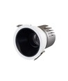 11W downlight - RA92, Hull: Ø7,5 cm, Mål: Ø8,4 cm, svart reflektor, hvit kant, dimbar, 230V