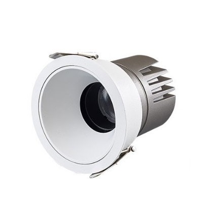 11W downlight - RA92, Hull: Ø7,5 cm, Mål: Ø8,4 cm, hvit kant, dimbar, 230V