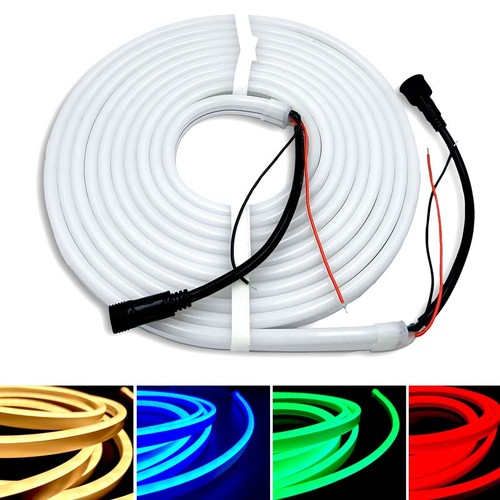 16W/m RGB+WW Neon flex strip - 5m/kan kuttes hver 10cm, IP65, 72 LED pr.m, 24V