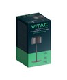 V-Tac oppladbar CCT bordlampe - Svart, IP54, touch dimbar, modell mini