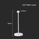 Outlet: V-Tac oppladbar 3i1 bordlampe - Hvit, IP20, touch dimbar, modell mini