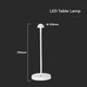 Restsalg: V-Tac oppladbar 3i1 bordlampe - Hvit, IP20, touch dimbar, modell mini