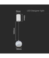 LED-lampe - Ø12cm, hvit, flott taklampe, inkl. oppheng