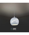 LED-lampe - Ø12cm, hvit, flott taklampe, inkl. oppheng