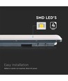 V-Tac vanntett 36W komplett LED armatur - 120 cm, 120lm/W, gjennomgangskobling, Mikrobølgesensor, IP65, 230V