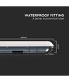 V-Tac vanntett 48W komplett LED armatur - 150 cm, 120lm/W, gjennomgangskobling, IP65, 230V