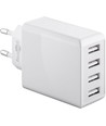 4-Port USB-lader 30W - Hvit