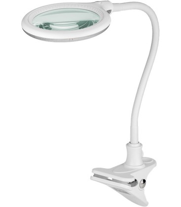 LED forstørrelseslampe med klemme 6W - Hvit