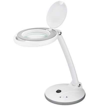 LED forstørrelseslampe 6W - Hvit, bordlampe