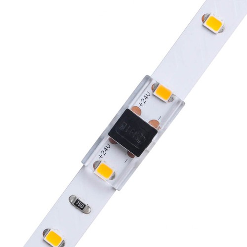 Samler til 8 mm LED-strip - Tynn, IP20, for ensfargede strips, for aluminiumsprofiler, stripe for stripe