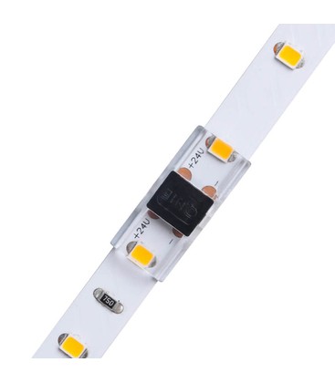 Samler til 8 mm LED-strip - Tynn, IP20, for ensfargede strips, for aluminiumsprofiler, stripe for stripe