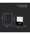 V-Tac 20W Solar flomlys LED - Svart, inkl. solcelle, fjernkontroll, IP65