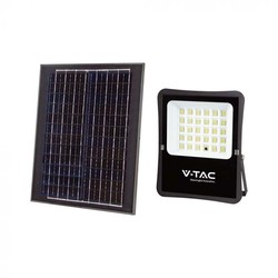  V-Tac 20W Solar flomlys LED - Svart, inkl. solcelle, fjernkontroll, IP65