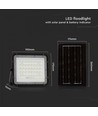 V-Tac 6W Solar flomlys LED - Svart, inkl. solcelle, fjernkontroll, innebygd batteri, IP65