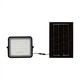 V-Tac 6W Solar flomlys LED - Svart, inkl. solcelle, fjernkontroll, innebygd batteri, IP65
