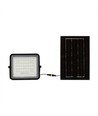 V-Tac 6W Solar flomlys LED - Svart, inkl. solcelle, fjernkontroll, innebygd batteri, IP65