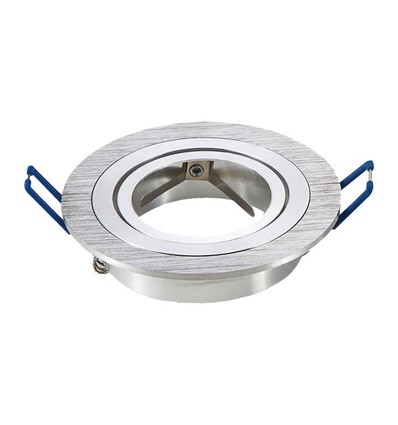 MR16 eller GU10 Downlight-sett - Uten lyskilde, børstet aluminium, Hull: Ø7,5 cm, Mål: Ø9,1 cm